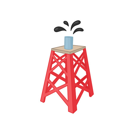 Oil rig icon in cartoon style on a white backgroundのイラスト素材