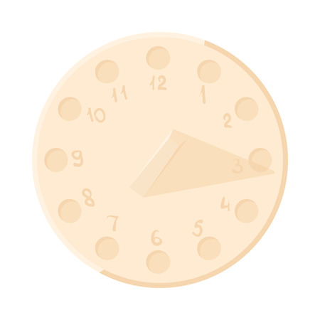 Sundial icon in cartoon style on a white backgroundのイラスト素材