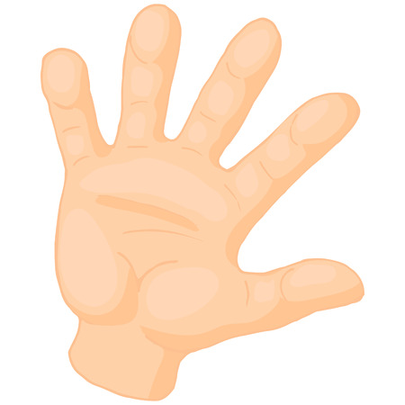Opened palm of the hand icon in cartoon style on a white backgroundのイラスト素材