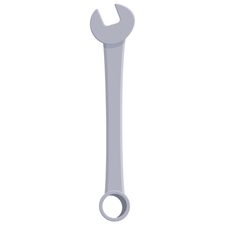 Wrench icon in cartoon style on a white backgroundのイラスト素材