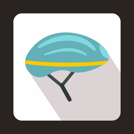 Bicycle helmet icon in flat style with long shadow. Accessories symbolのイラスト素材