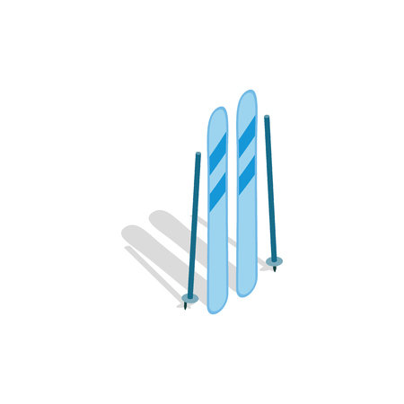 Ski equipment icon in isometric 3d style on a white backgroundのイラスト素材