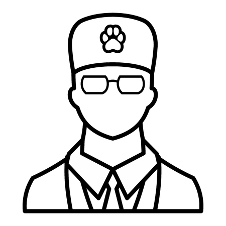 Veterinarian icon in outline style isolated on white backgroundのイラスト素材