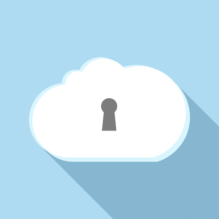 Cloud storage icon in flat style with long shadow. Database symbolのイラスト素材