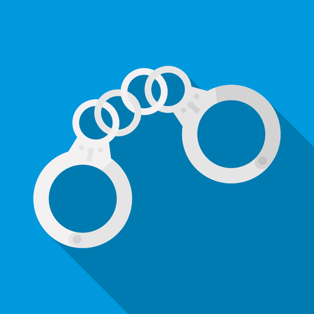 Handcuffs icon in flat style with long shadow. Capture symbolのイラスト素材