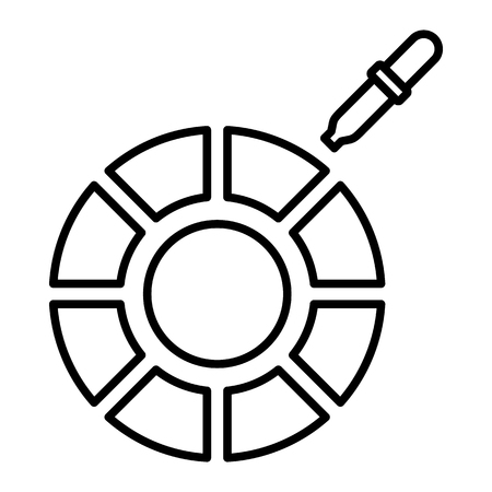 Color picker icon in outline style isolated on white backgroundのイラスト素材