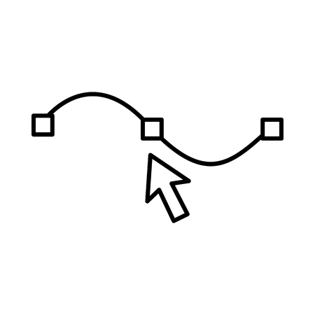 Drawing the curve icon in outline style isolated on white backgroundのイラスト素材