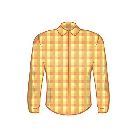 Lumberjack shirt icon in cartoon style on a white backgroundのイラスト素材