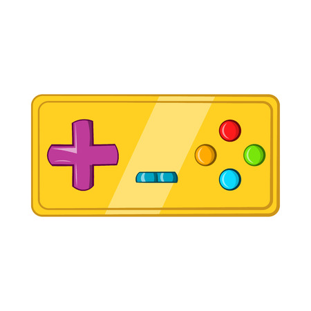 Vintage game joystick icon in cartoon style on a white backgroundのイラスト素材