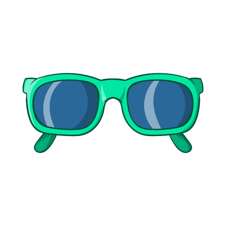 Retro hipster sunglasses icon in cartoon style on a white backgroundのイラスト素材