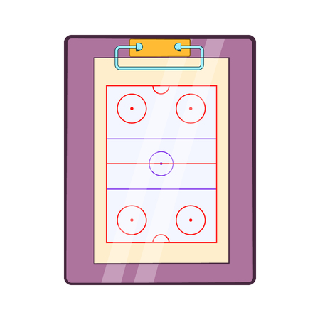 Tablet coach with tactical placement of teams icon in cartoon style on a white backgroundのイラスト素材