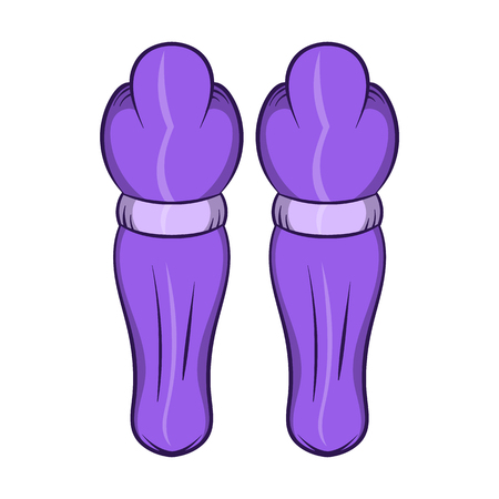 Hockey protection, protecting knees icon in cartoon style on a white backgroundのイラスト素材