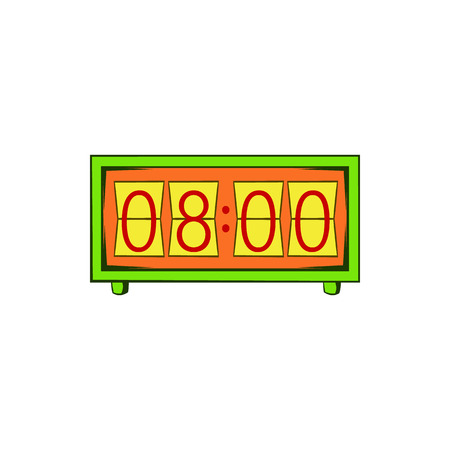 Analog flip clock icon in cartoon style on a white backgroundのイラスト素材
