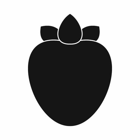 Ripe persimmon icon in simple style isolated on white backgroundのイラスト素材
