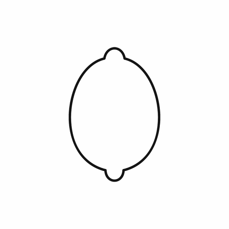 Lemon icon in outline style isolated on white backgroundのイラスト素材