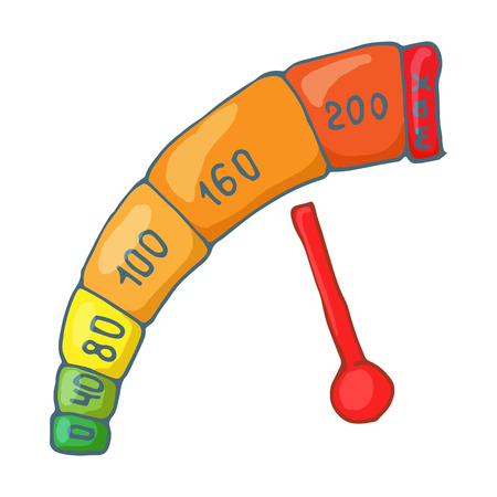 Speedometr icon in cartoon style isolated on white backgroundのイラスト素材