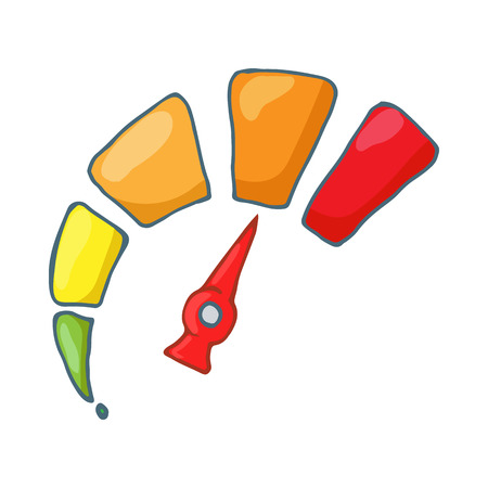Speedometr icon in cartoon style isolated on white backgroundのイラスト素材