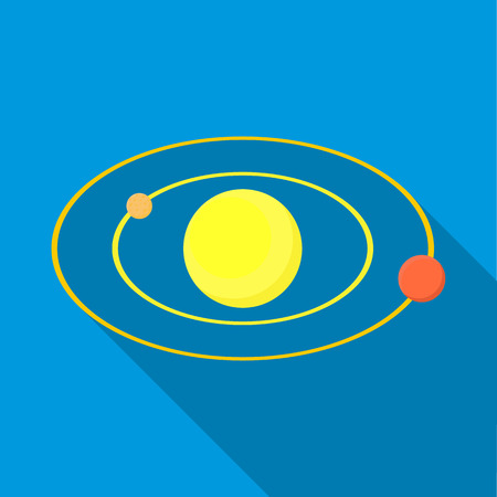 Solar system icon in flat style with long shadow. Space symbolのイラスト素材