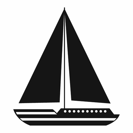 Sea yacht icon in simple style isolated on white background. Sea transport symbolのイラスト素材