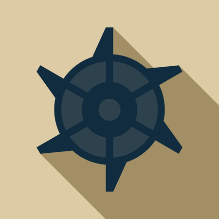 Mining Industry cogwheel icon in flat style on a beige backgroundのイラスト素材