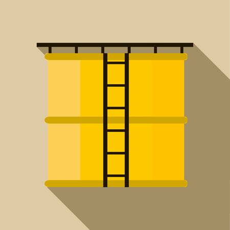 Oil storage tank icon in flat style with long shadowのイラスト素材