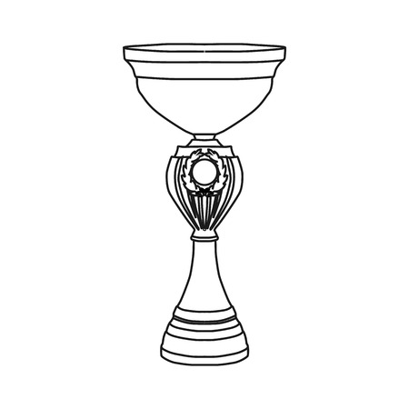 Award tennis trophy cup icon in outline style on a white backgroundのイラスト素材