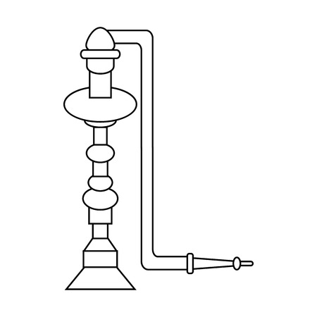 Hookah icon in outline style on a white backgroundのイラスト素材
