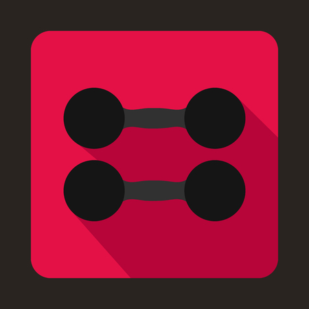 Pair of dumbbells icon in flat style on a pink backgroundのイラスト素材