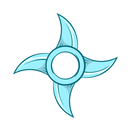 Ninja Shuriken star weapon icon in cartoon style isolated on white backgroundのイラスト素材