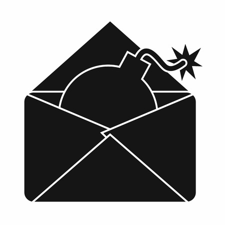 Envelope with bomb icon in simple style isolated on white backgroundのイラスト素材