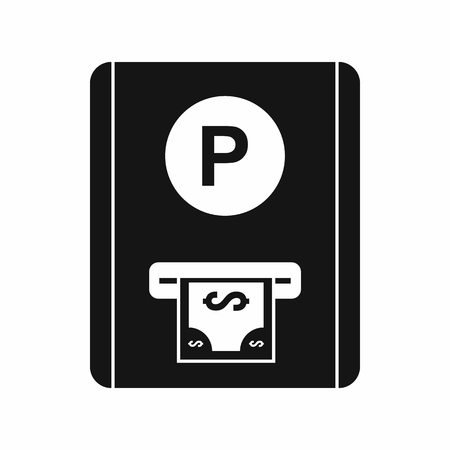 Parking fee icon in simple style isolated on white backgroundのイラスト素材