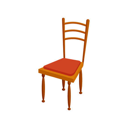 Brown chair icon in cartoon style on a white backgroundのイラスト素材
