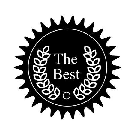 Winner award badge icon in black simple style isolated on white backgroundのイラスト素材