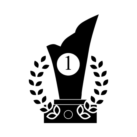 Trophy and prize symbol icon in black simple style isolated on white backgroundのイラスト素材