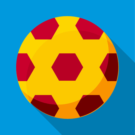 Soccer ball icon in flat style with long shadow. Sports and games symbolのイラスト素材