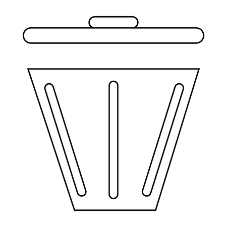 Trash can icon in outline style isolated on white backgroundのイラスト素材