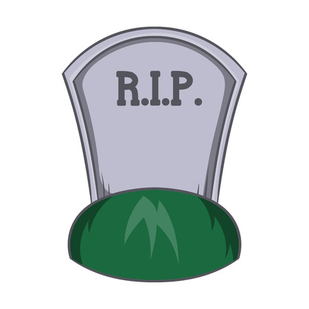 Grave rip icon in cartoon style isolated on white background. Death symbolのイラスト素材