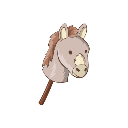 Toy donkey icon in cartoon style isolated on white background. Games and toys symbolのイラスト素材