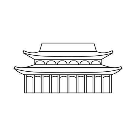 Buddha Toothe Relic Temple in Singapore icon in outline style isolated on white backgroundのイラスト素材