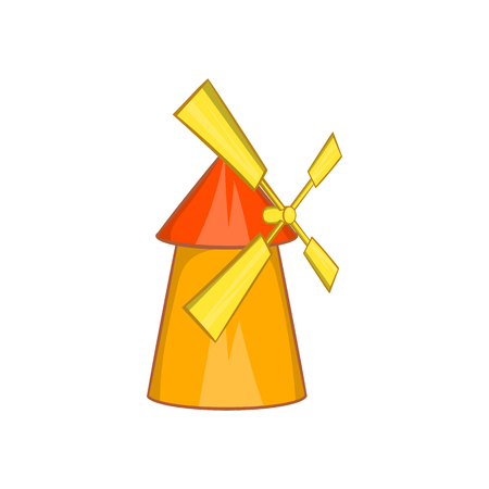 Windmill icon in cartoon style on a white backgroundのイラスト素材