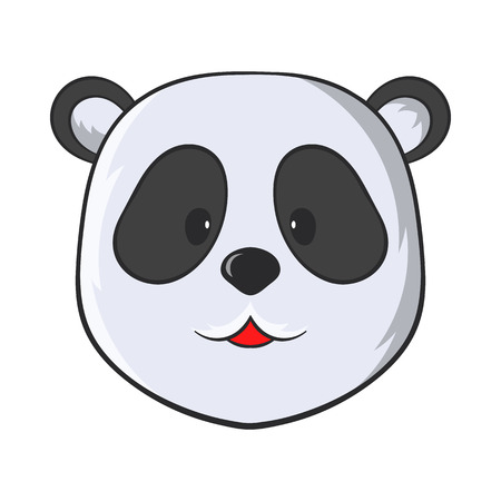 Head of panda bear icon in cartoon style on a white backgroundのイラスト素材
