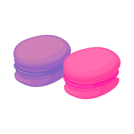 Makarons French pastries icon in cartoon style on a white backgroundのイラスト素材