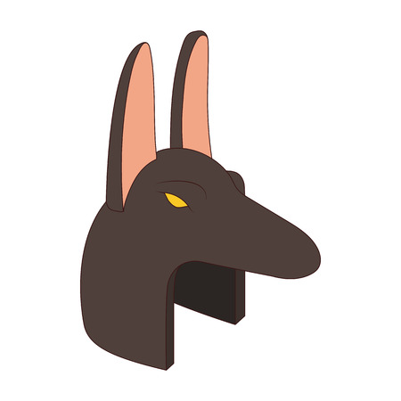 Anubis head icon in cartoon style on a white backgroundのイラスト素材