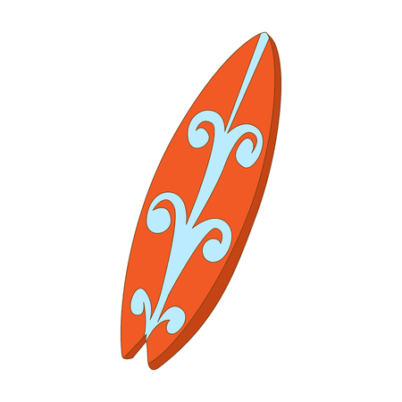 Surfboard icon in cartoon style isolated on white background. Sports and equipment symbolのイラスト素材