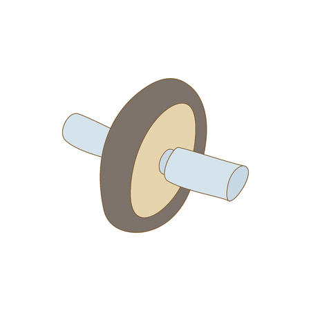 Roller press icon in cartoon style isolated on white background. Training and fitness symbolのイラスト素材