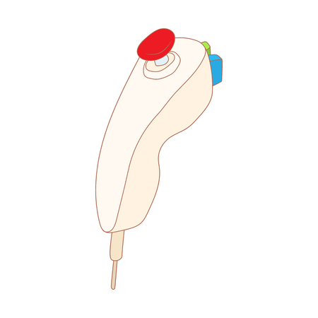 Game joystick icon in cartoon style isolated on white background. Games and consoles symbolのイラスト素材