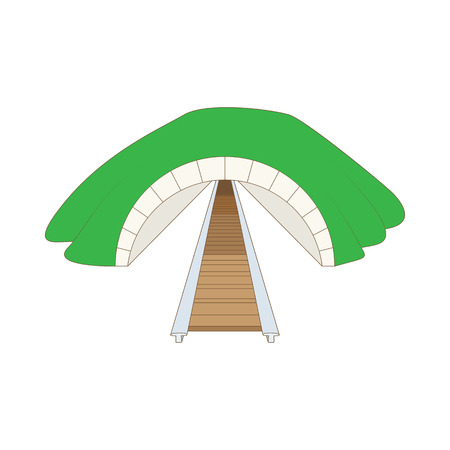 Railway tunnel icon in cartoon style on a white backgroundのイラスト素材