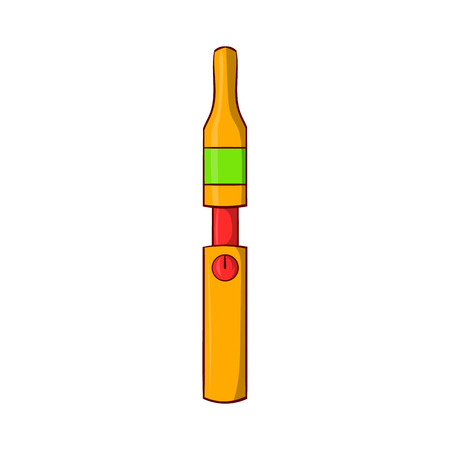 Yellow electronic cigarette icon in cartoon style on a white backgroundのイラスト素材