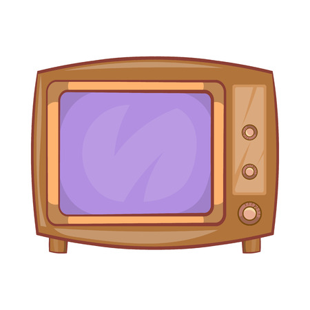 Retro tv icon in cartoon style on a white backgroundのイラスト素材