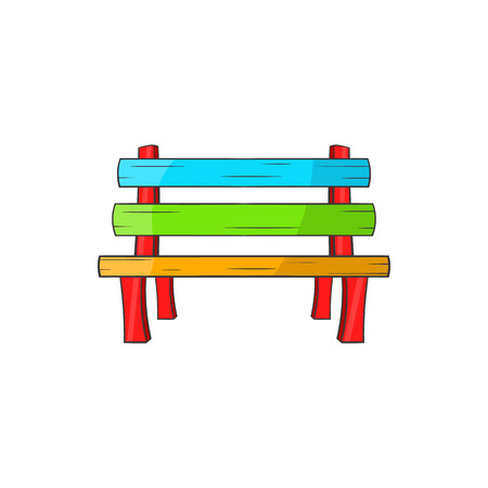 Bench icon in cartoon style isolated on white background. Place for sitting symbolのイラスト素材